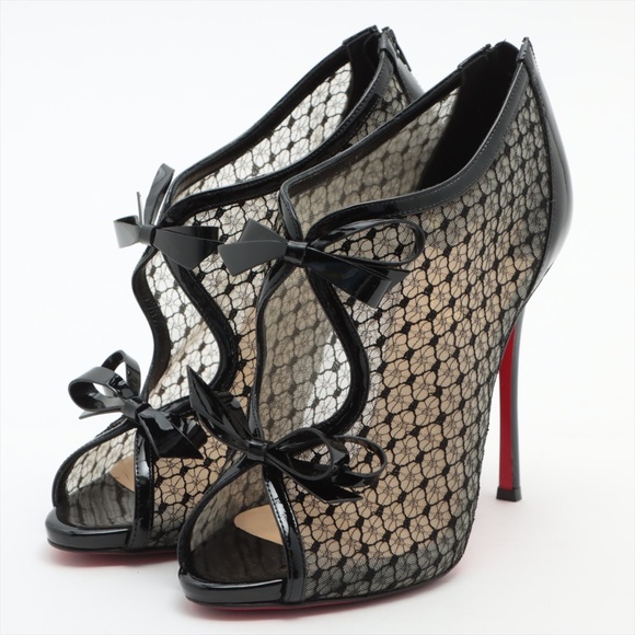 christian louboutin open toe boots